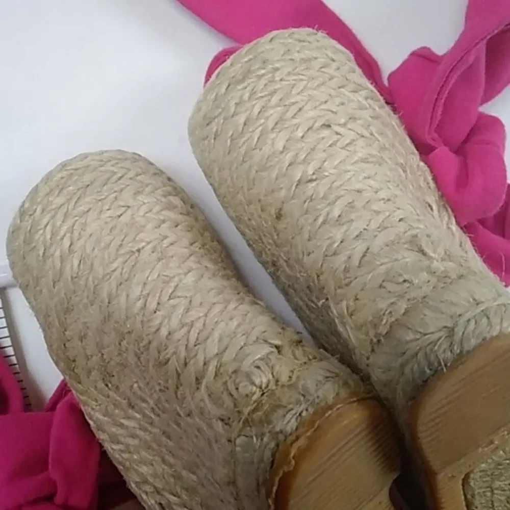 Pink Espadrille Wedge Sandals Women’s Size 6